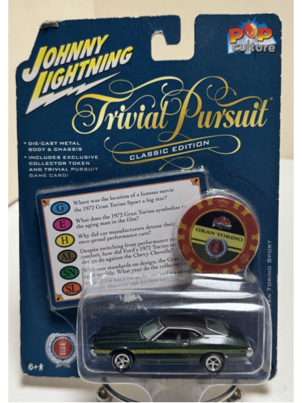 2021 Rel 1 Johnny Lightning Green 1972 Ford Gran Torino Sport Trivial Pursuit